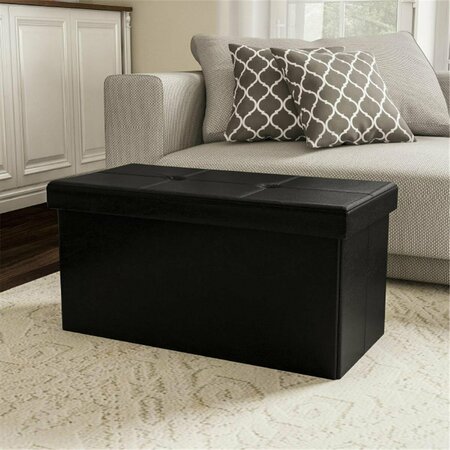 DAPHNES DINNETTE Large Foldable Storage Bench Ottoman - Black DA3235009